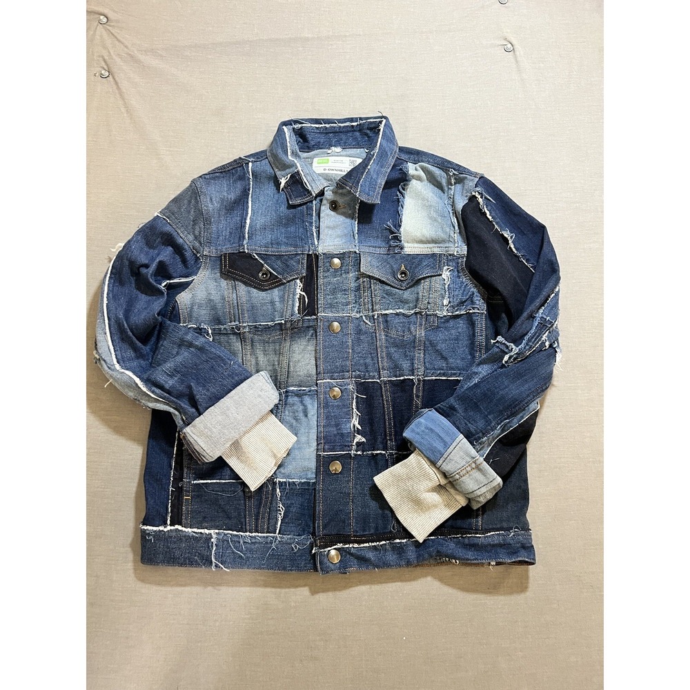 Diesel x Upcycle D-ownhill55 Denim‎ Jean Jacket Womens Large Blue Patched Snap